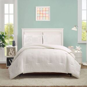 Makers Collective - Teen Full/Queen Flower Embossed Comforter Set Whit White